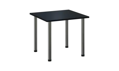 CRTR 80 jídelní stůl, kovová podnož chrom, deska 25 mm, 800x800 mm, černá